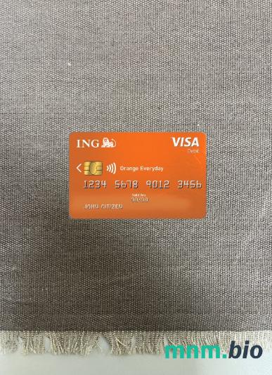 Netherlands ING Orange VISA wygląd fotograficzny skan PSD + zdjęcie